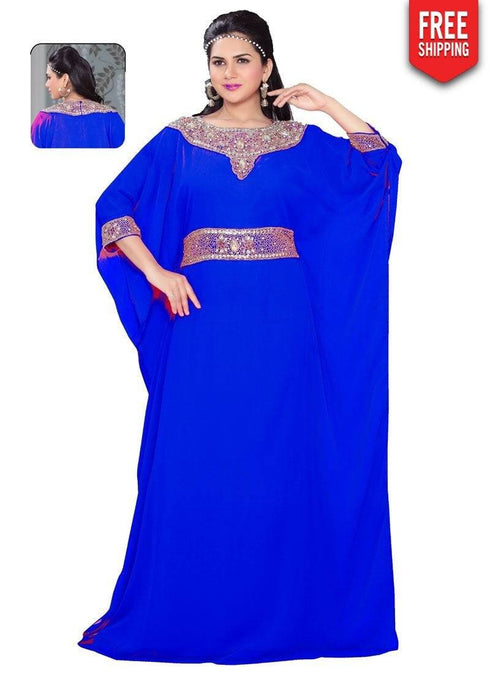 Farasha Style Kaftan With Designer Waist Belt